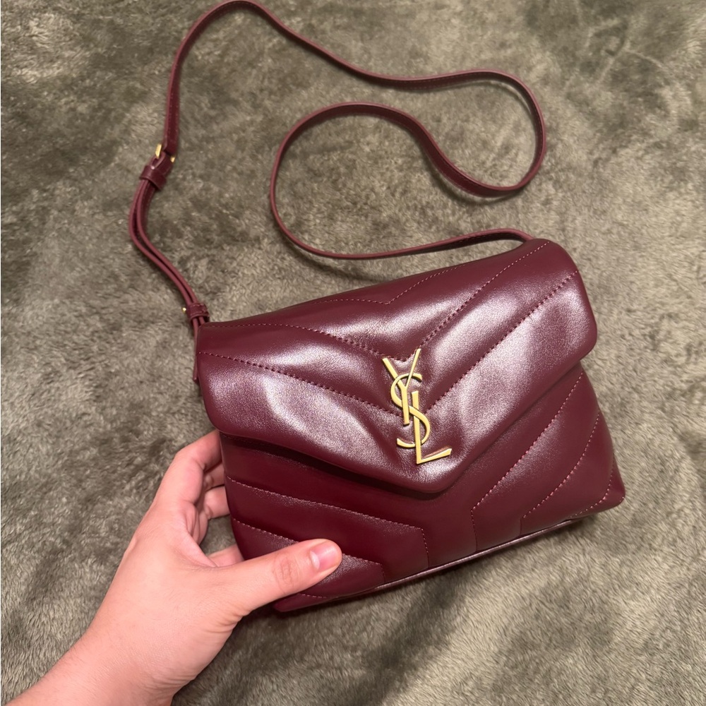 Burgundy Quilted Crossbody bag